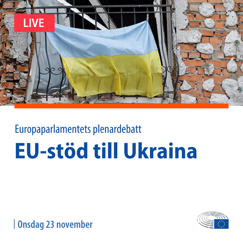 Europarl_SV's tweet photo. 🇺🇦 Ledamöterna debatterar om EU-stöd till Ukraina som bland annat ska gå till att hålla igång viktiga samhällsfunktioner och att återuppbygga kritisk infrastruktur som förstörts av Ryssland. #EPsession