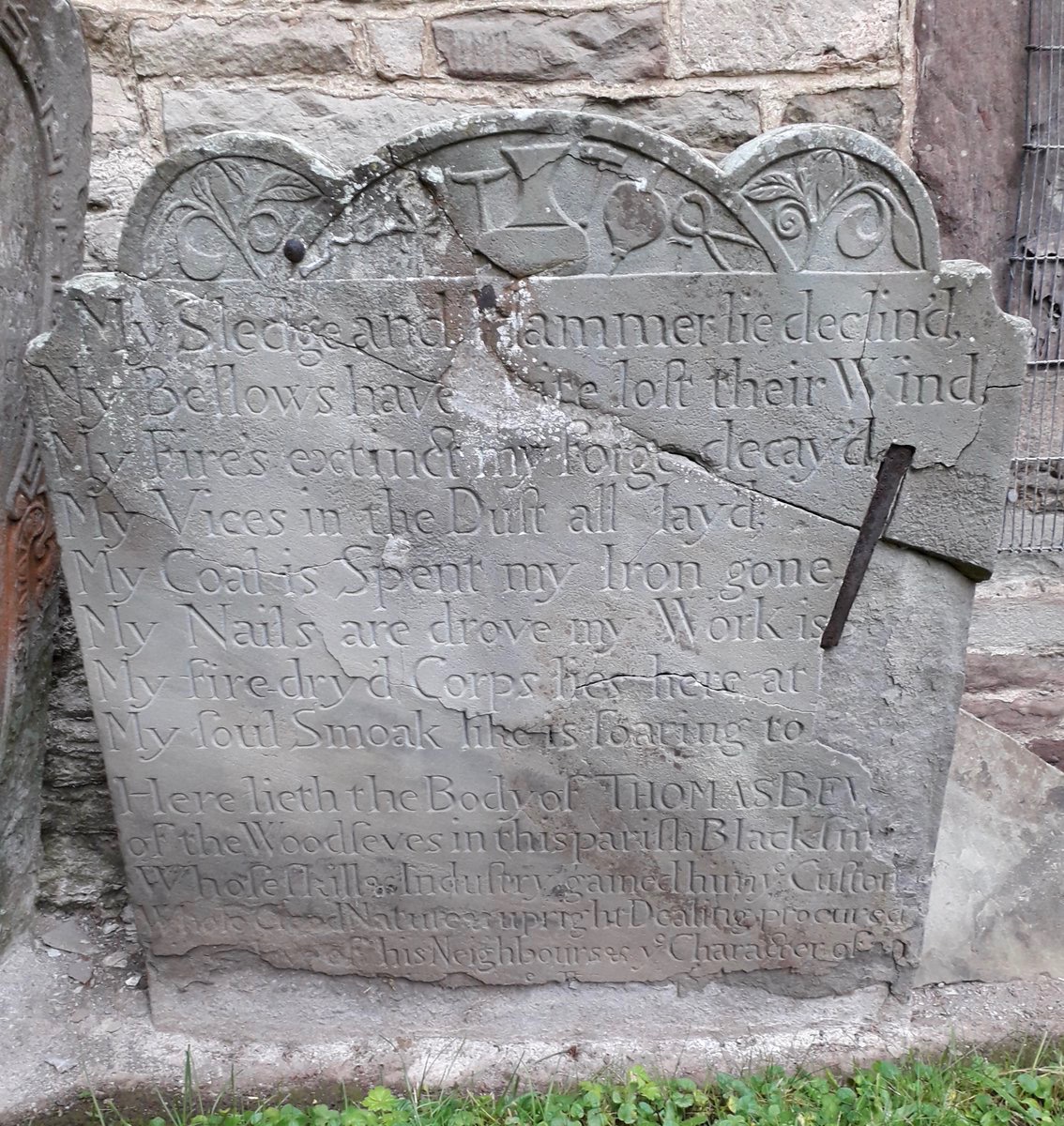 PosyHill1's tweet photo. @SlCathy A blacksmith’s grave in Eardisley to mark #StClementsDay https://t.co/SdBIVZoEP5