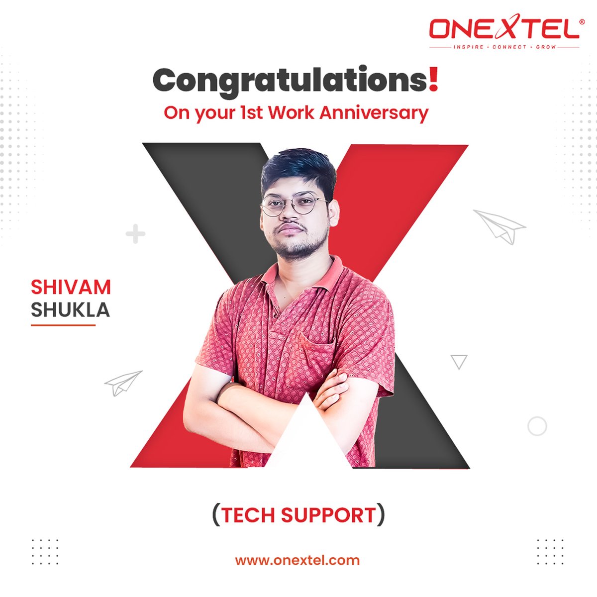 onextel_limited's tweet photo. Happy work anniversary Shivam!
We are so glad you chose to join us and that you choose to stay with us.
#workanniversary #anniversary #OneXtel #OneXtelMedia #employeeexperience #congratulations #success #work #grateful #thankyou https://t.co/6JJoqy6GEC