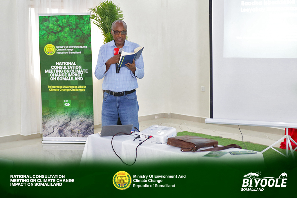MOECC_JSL's tweet photo. The third presentation on the Impact of Climate Change on Agricultural Production by Mohamed Warsame from MOA has just concluded. 
#SLClimateActionNow
#ClimateEmergency 
#SDG13
#ClimateChange
#Somaliland  
@WBG_Climate @MDuale1 @icpac_igad @UNEP @ClimateDiplo @WBG_Environment https://t.co/A5wCexUjdp