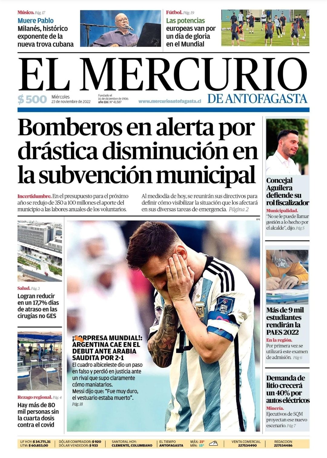 Radio Antofagasta Online on Twitter "TITULARES 🟡 PORTADAS DE LA