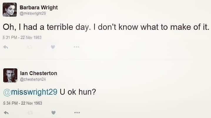 WhosThatGav's tweet photo. If Barbara had been on Twitter in 1963. 📱#DoctorWho #DoctorWho59 #DoctorWhoDay #AnUnearthlyChild https://t.co/bx9GJ2kHMy