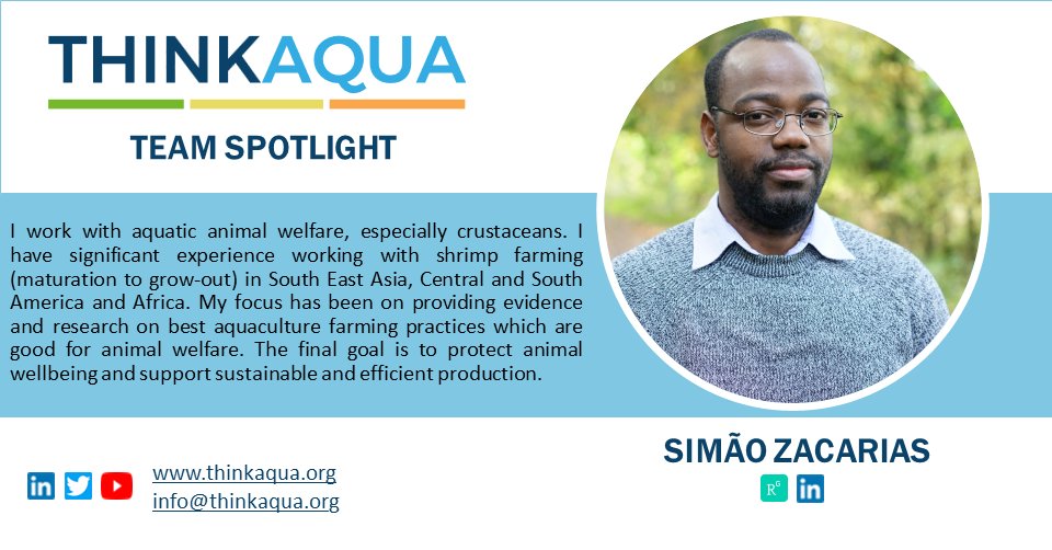 This week <a href="/simaozacarias2/">Simao Zacarias</a> is in the spotlight - our aquatic animal welfare lead. He enjoys improving/finding new #farming practices which enhance #welfare.  #aquaculture #sustainability
-LinkedIn: linkedin.com/in/sim%C3%A3o-…
-ResearchGate: researchgate.net/profile/Simao-…