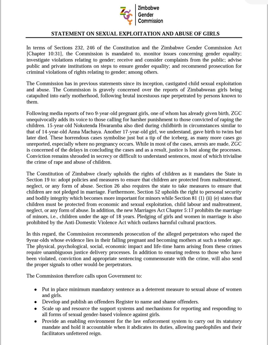 Zimbabwe Gender Commission tweet media