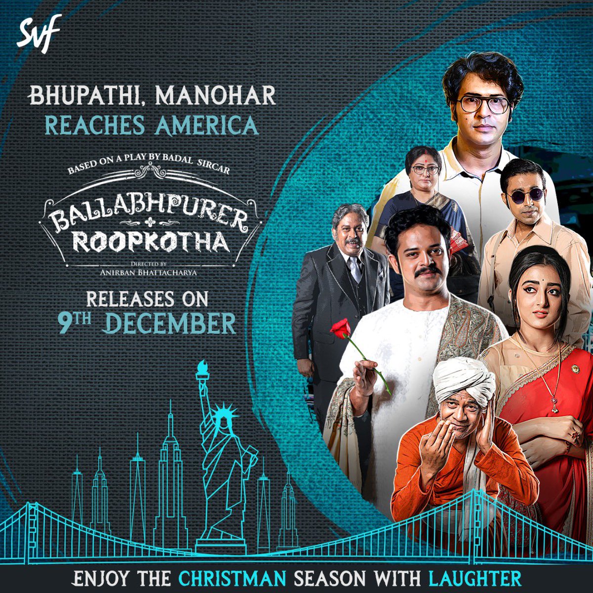 iammony's tweet photo. রঘুদা আসছে এবার আমেরিকায়।

#BallabhpurerRoopkotha releases across #USA on 9th December.

@AnirbanSpeaketh @satyatyam #SuranganaBandyopadhyay #DebrajBhattacharya @abhishekdagaa @StarSynergyEnt #SpaceTimeCinemas @SVFsocial #ChhayaChhobi https://t.co/RW3XMv36MM