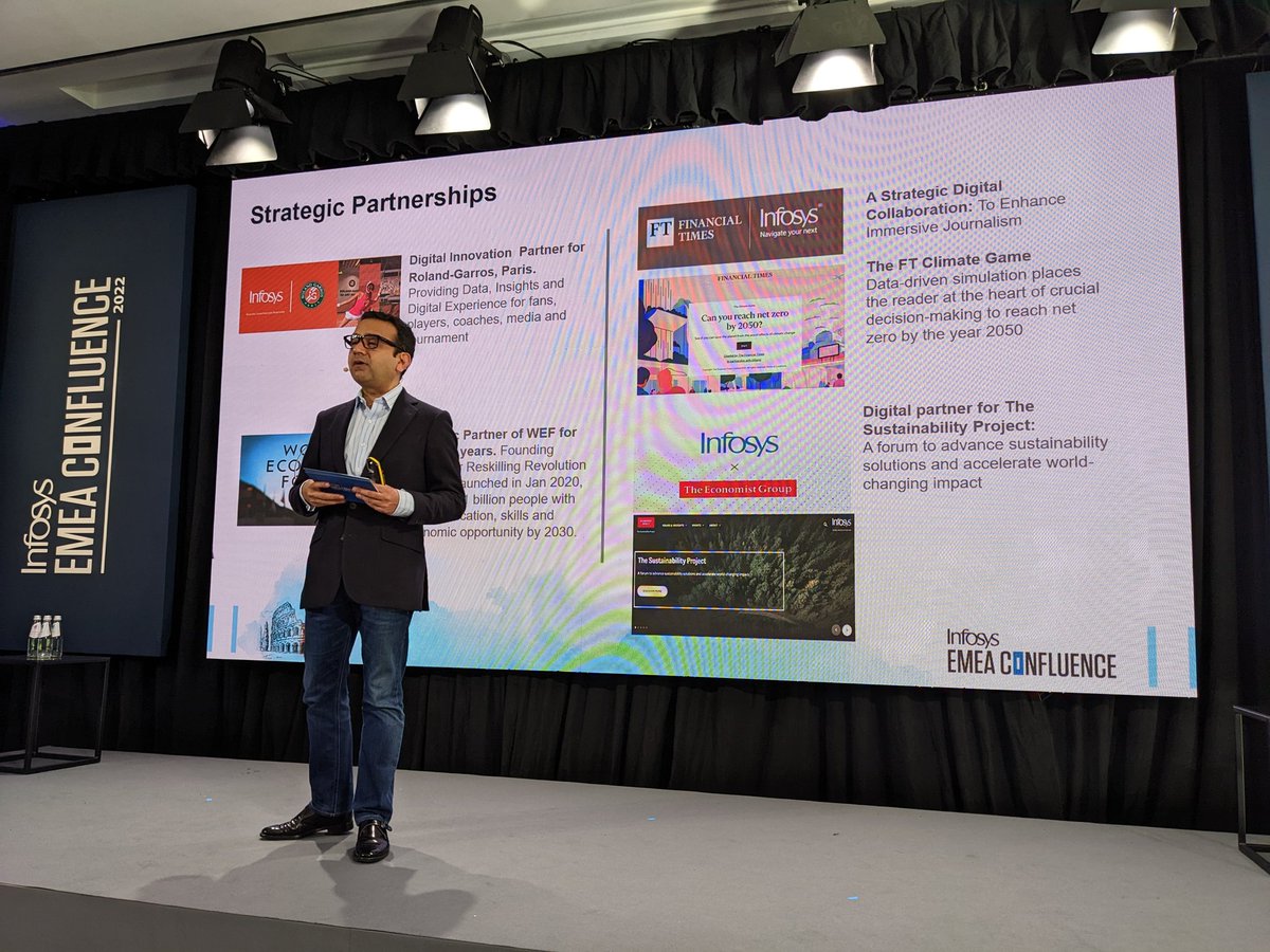 Holger Müller #EnterpriseAcceleration (@holgermu) on Twitter photo And @joshimohit_ygl walks us through the <a href="/Infosys/">Infosys</a> strategic partnerships
- <a href="/rolandgarros/">Roland-Garros</a>
- <a href="/wef/">World Economic Forum</a>
- <a href="/FinancialTimes/">Financial Times</a>
- <a href="/TheEconomist/">The Economist</a>
#InfosysConfluence And @joshimohit_ygl walks us through the <a href="/Infosys/">Infosys</a> strategic partnerships
- <a href="/rolandgarros/">Roland-Garros</a>
- <a href="/wef/">World Economic Forum</a>
- <a href="/FinancialTimes/">Financial Times</a>
- <a href="/TheEconomist/">The Economist</a>
#InfosysConfluence