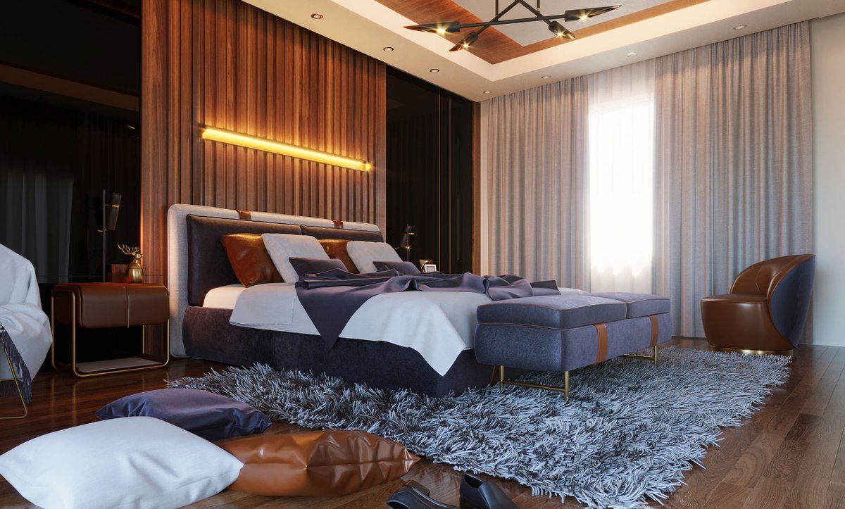 MDesginArc's tweet photo. Modern Bedroom with Wooden Walnut Stripes
.
.
.
.
.
#MDesign #Architecture #interiordesign #interiordesignideas #luxuryinteriordesign #interiorarchitecturedesign https://t.co/dJe3FyImKI