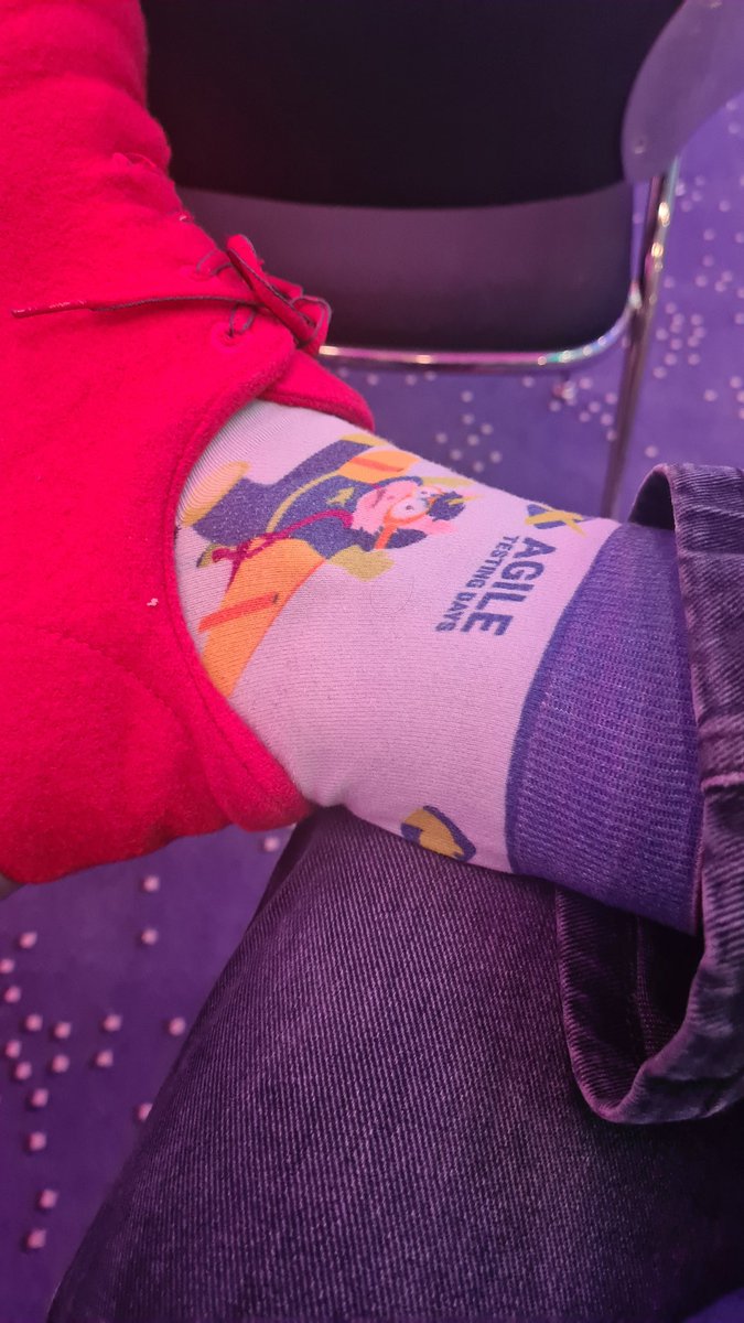Second Day at the <a href="/AgileTD/">Agile Testing Days</a> best day to wear my lovely atdsocks.
