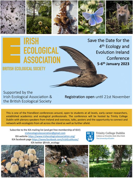 Registration deadline has been extended to Friday 25th November. Tickets also available for GIS course on 4th January. eventbrite.co.uk/e/ecology-evol…