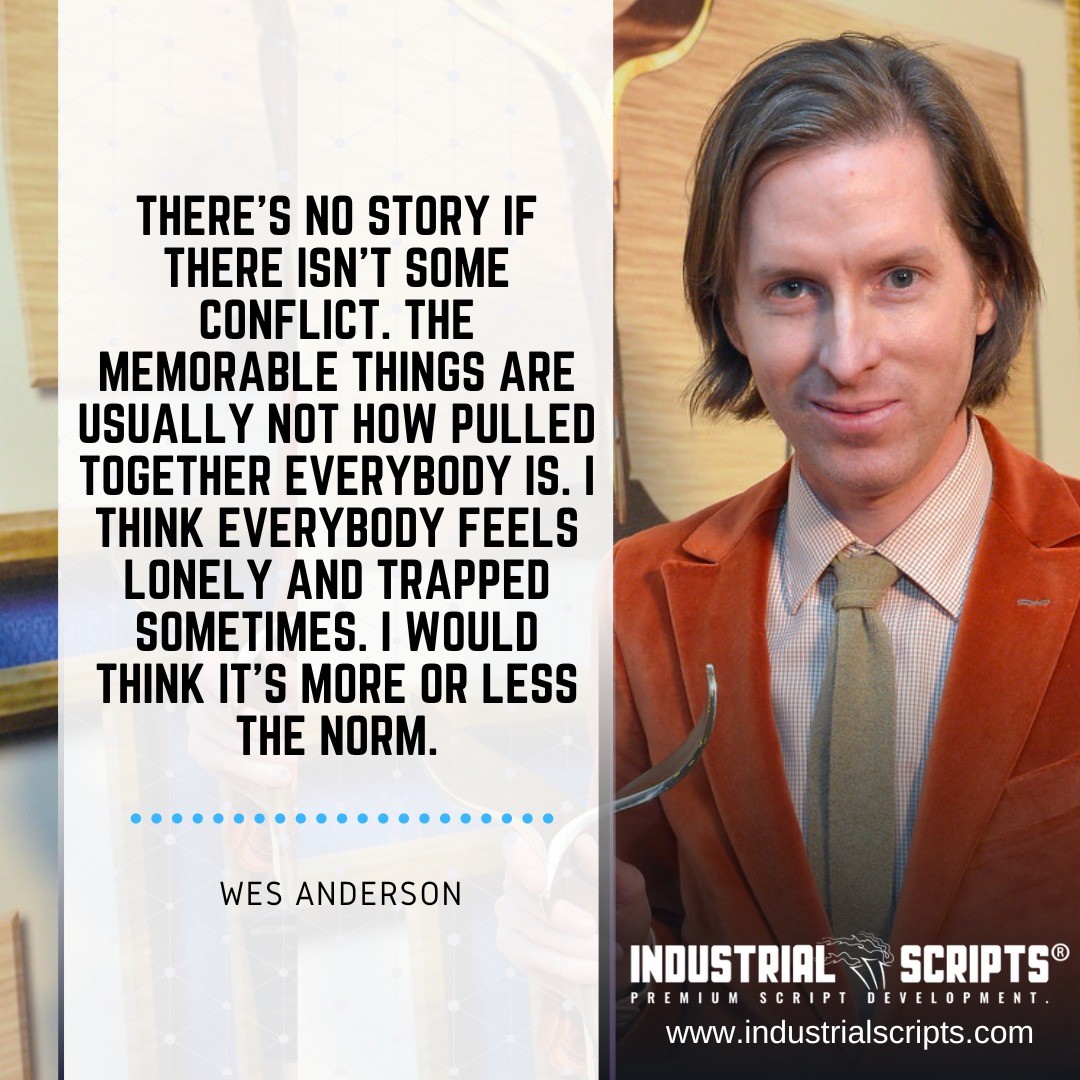 Indust_Scripts's tweet photo. "There’s no story if there isn’t some conflict. The memorable things are usually not how pulled together everybody is. I think everybody feels lonely and trapped sometimes. I would think it’s more or less the norm."
- Wes Anderson
Visit >https://t.co/FNiVmpe4Dl
#screenwr https://t.co/kw3WWeiG3c