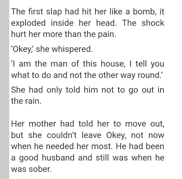 AfricanWriting's tweet photo. "The first slap had hit her like a bomb, it exploded inside her head. The shock hurt her more than the pain.
'Okey,' she whispered."
- Uduak Isong Oguamanam, Cracked.
Read here: https://t.co/vWKPTBeMPu
#AfricanWriting
#UduakIsongO
#Cracked
#AW6
#AWArchives https://t.co/Ivg9QTqqml