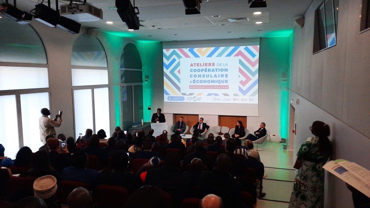 ChambardGaelle's tweet photo. #francophonie #affaires ouverture officielle des Ateliers de la coopération consulaire et #économique CPCCAF Coopération et rendez-vous d'affaires #francophones et #africains #bordeaux #France les 23/25 novembre 2022 @christopheeken @CCIBdxGironde  @PierreHurmic https://t.co/WqqDPTgRvB