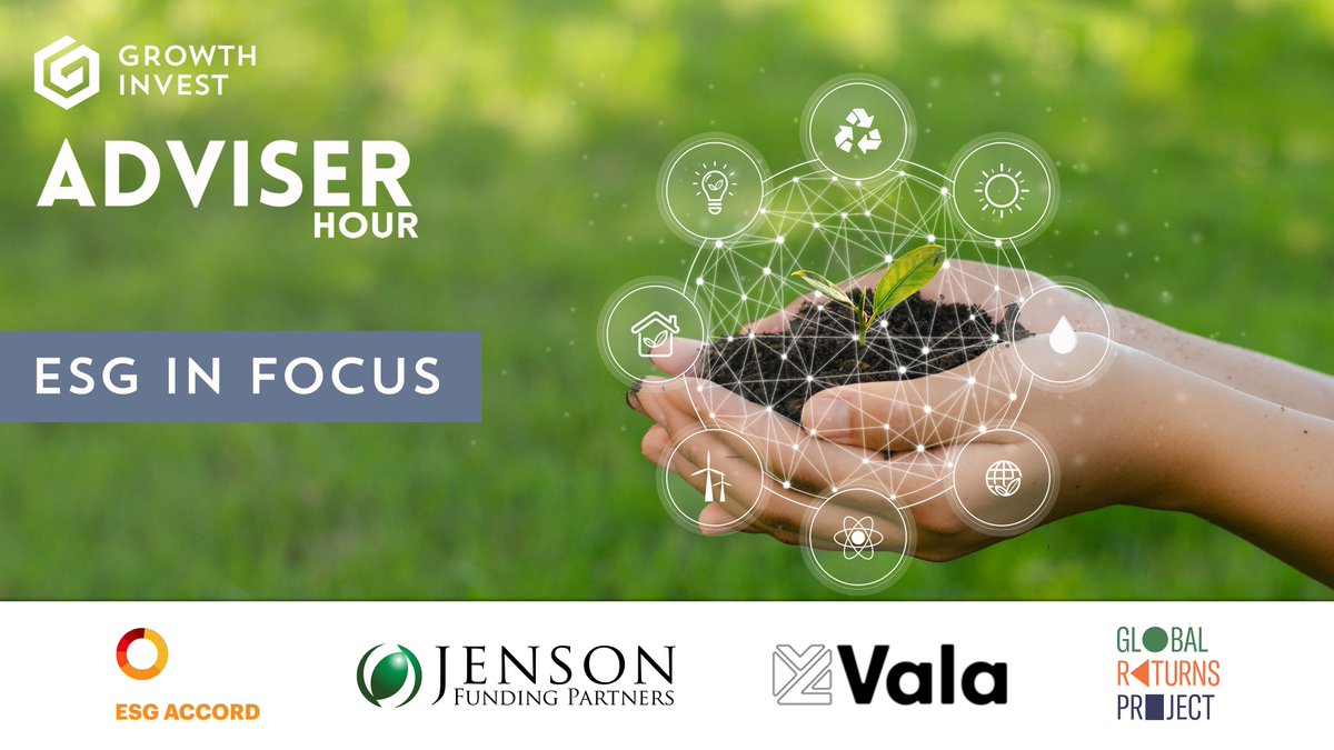 Register now for our CPD accredited #ESG In Focus Adviser Hour, taking place tomorrow at 10am 

Don't miss it and register here 👉adviserhour.growthinvest.com/the-growthinve…

<a href="/GrowthInvestUK/">GrowthInvest</a> #ESG #FCA #advisers #wealthmanagers #assetmanagers #eis #vct #iht #seis #sustainable #betterplanet #event