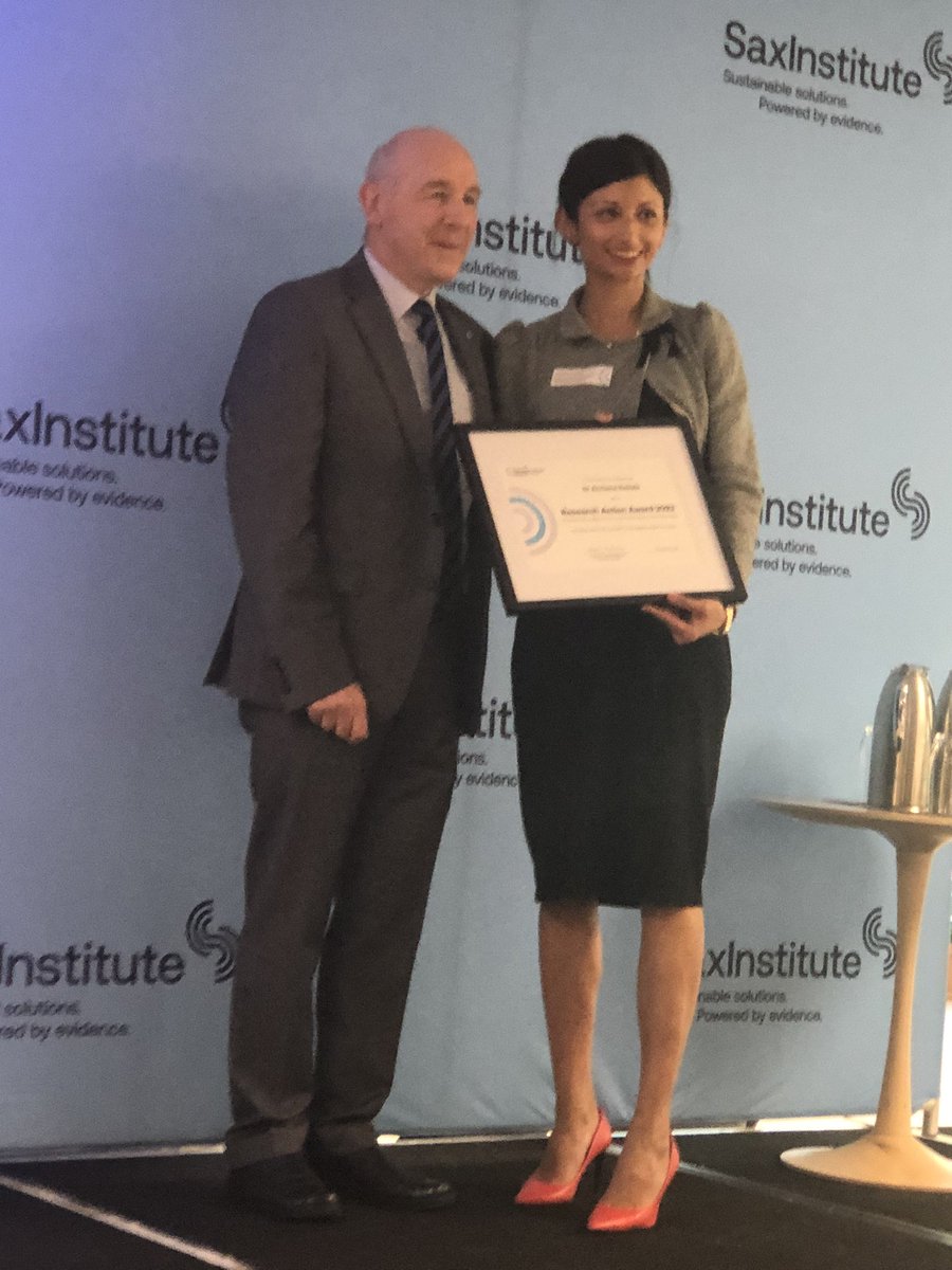 Thank you @SaxInstitute for recognition of early career research and recognition of the importance to communicate research early and directly to those impacted. I feel very privileged to be part of it. @NCIRS