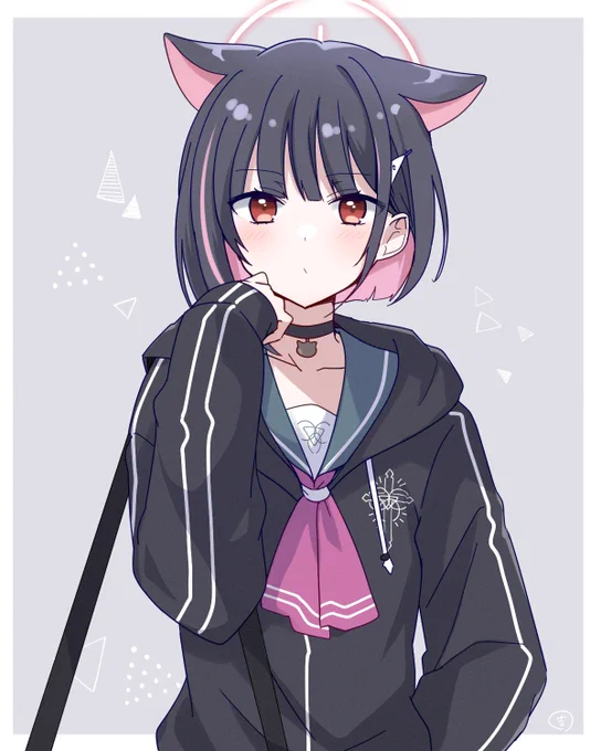 息抜きお絵かき。ブルアカ全然知らないけどビジュアル好きな子。 