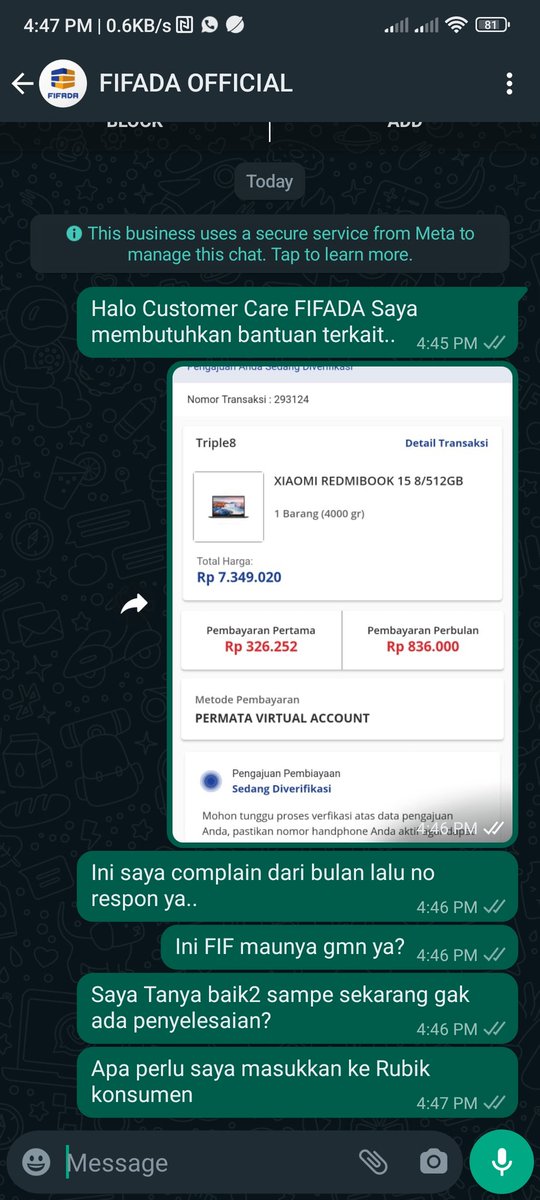 ryanmone's tweet photo. @fifadaofficial FIF tolong komplainan Saya ini ditanggapi, saya komplain dari bulan lalu tidak ada tanggapan https://t.co/h1q1ZmBgQH