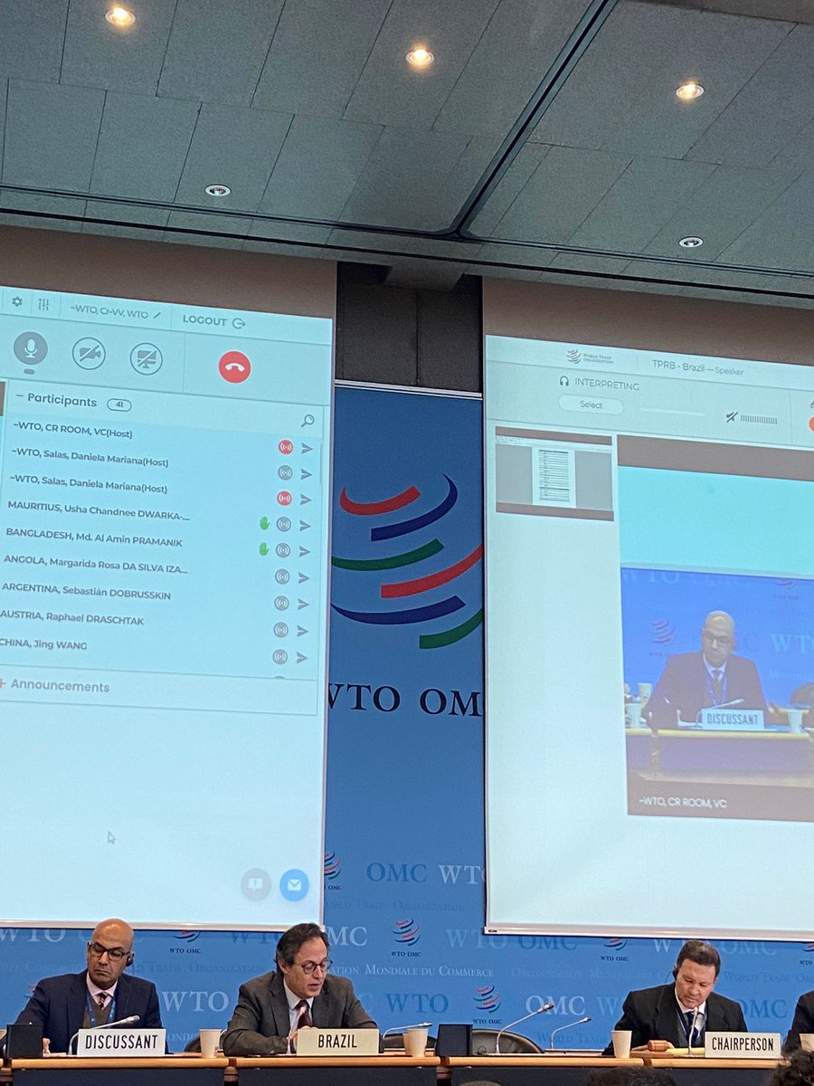 BrazilWTO's tweet photo. Trade Policy Review (TPR) of Brazil has just started at the @WTO. As a part of our continuous support to the WTO and its monitoring pillar, Brazil’s trade policies (2017-2021) will be reviewed by our trading partners. 🇧🇷 https://t.co/WxZpY8I0kl