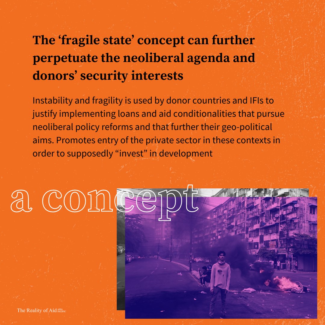 CSOPartnership_'s tweet photo. 💡 What is #StateFragility? How does the neoliberal agenda and the securitization of #aid further exacerbates the conditions of many conflict-affected communities in the global South? 🔍  
💭 https://t.co/H7zkJeJSoT #CSOAidObservatorio 
@realityofaidAP @IbonInternatl https://t.co/MWq0esmXQe