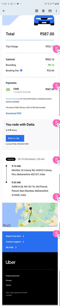 rohitvij88's tweet image. @Olacabs See the case of cheating and poor services by Ola.

Charges taken by the Uber is 587 and charges taken by Ola is 1350+

For the same distance ride.

#Noola #StopOla 

Prefer @Uber @Uber_India @Uber_Support