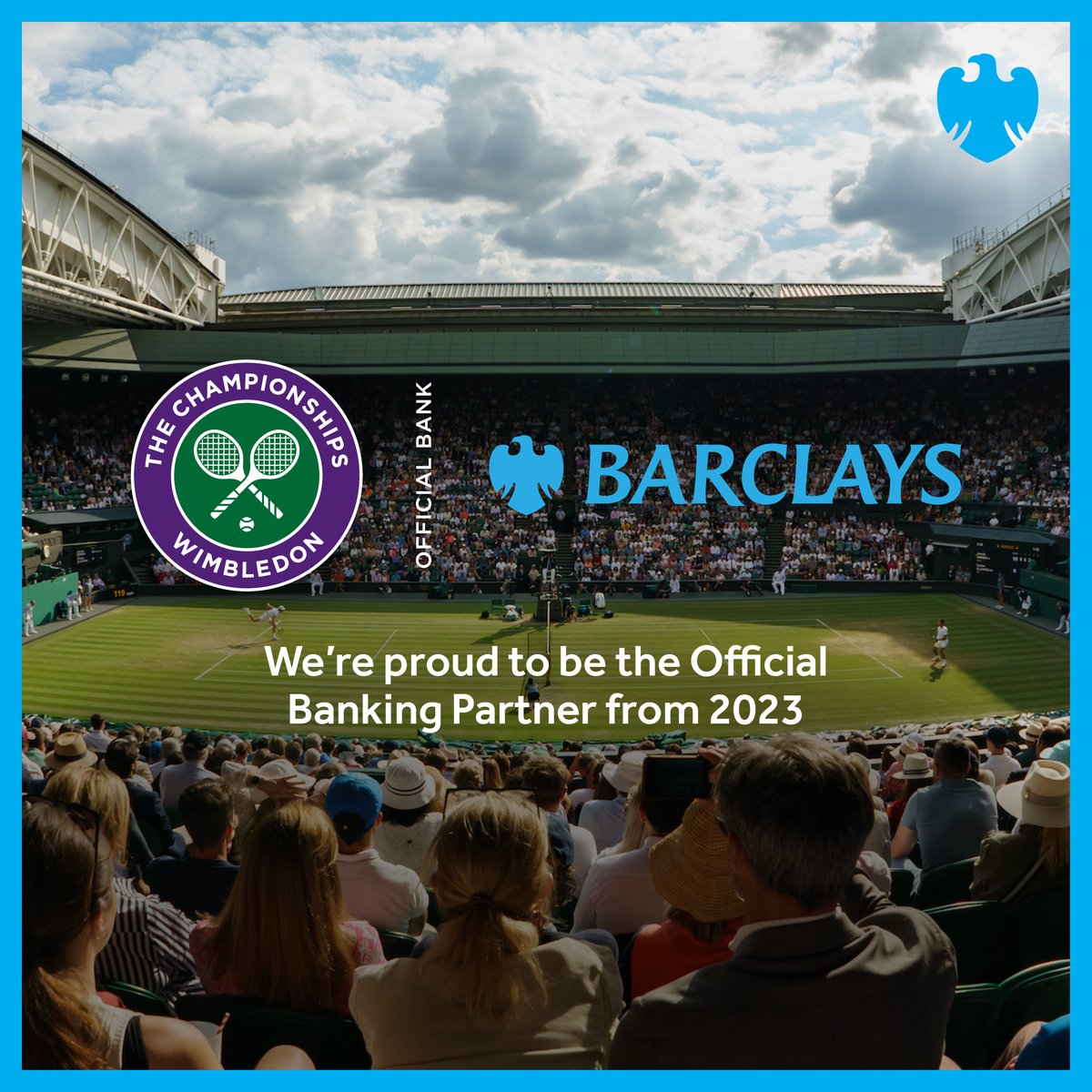 You already know how much we love football, and we’re delighted now to expand our love of sports to tennis 🎾. Barclays is proud to announce that we’re the Official Banking Partner of @Wimbledon from 2023 🎾
