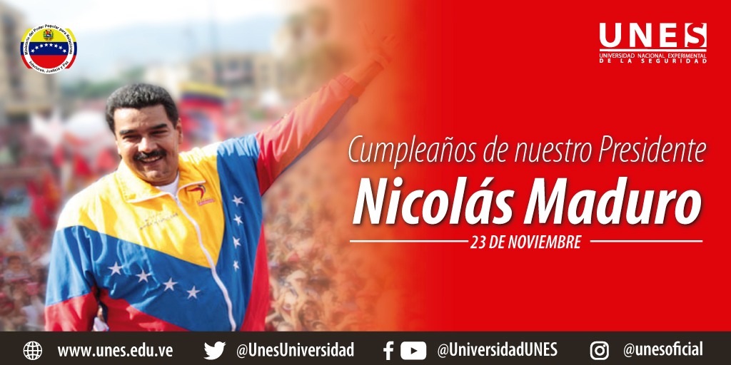 #FelizCumpleañosPresidente 🇻🇪 Hoy esta de cumpleaños nuestro Presidente Constitucional de la República Bolivariana de Venezuela Nicolás Maduro Moros (Caracas, 23 de noviembre de 1962).

#FelizCumpleañosMiPresidente

<a href="/lacamer/">GRAL LARRY CARRERA</a> @DttoUnes1 <a href="/NicolasMaduro/">Nicolás Maduro</a> @zavarse_fabio