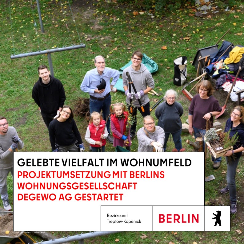 BaBerlinTK's tweet photo. Gelebte #Vielfalt im #Wohnumfeld - Projektumsetzung mit Berlins Wohnungsgesellschaft degewo AG gestartet🌱☀

Zur Förderung von Stadtnatur und Artenvielfalt in #Treptow-#Köpenick !

Mehr Informationen finden Sie hier: https://t.co/b5SD9IC9I9 https://t.co/ZD4VZ883FY