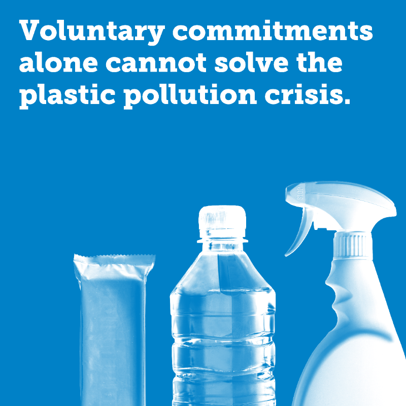 circulareconomy's tweet photo. Voluntary commitments alone cannot solve the plastic pollution crisis, they must be allied with ambitious, robust policies, such as a global treaty. The latest annual #GlobalCommitment progress report calls on governments to take immediate action towards this.