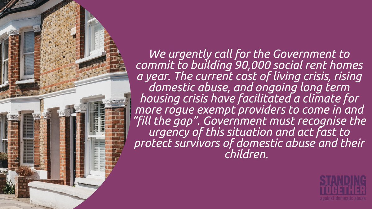Thank you @crisis_uk for leading this important campaign. So many #domesticabuse survivors need exempt accommodation to access safety, but the greed of a minority of unscrupulous landlords is a risk to this sector #RegulateTheRogues #ukhousing