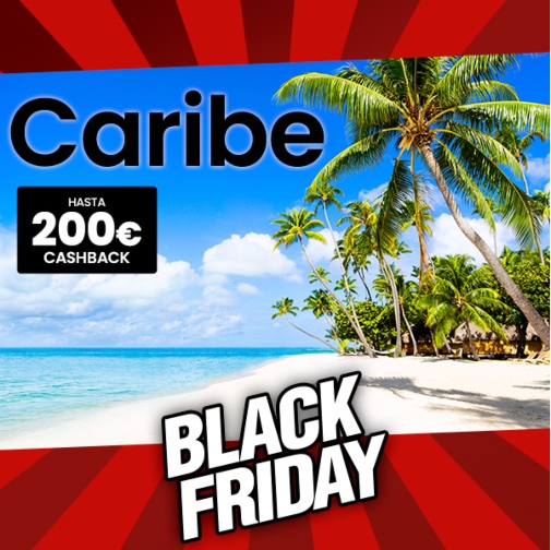 Hoy entramos en calor con Black Friday especial CARIBE🌡️​🌞
Si reservas tu viaje antes del 28 de Noviembre recibirás hasta 200€ de REGALO en tu monedero Logitravel.   
+ info: logi.travel/3D5D10B