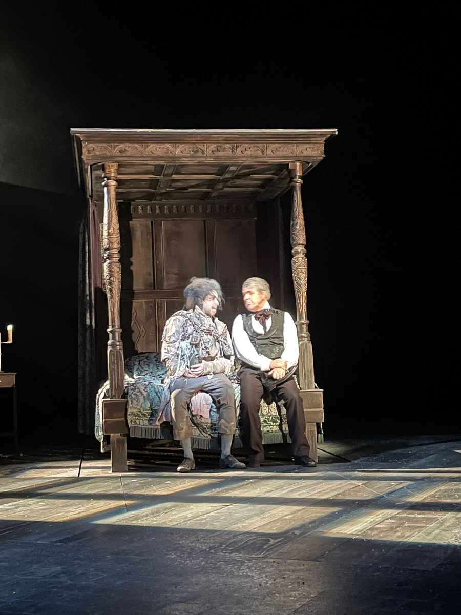 schoolofnight's tweet photo. Last night, Frater McCann interviewed the enigmatic Garth Marenghi onstage @GleeClubBham,  who dubbed him The Ancient Mariner. Frater Senton gave his Scrooge in #DavidEdgar's version of #AChristmasCarol @TheRSC Energy is circling around the Midlands and its First Folio... https://t.co/6BjmXZ1mae