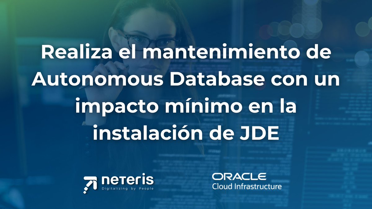 neteris_company's tweet image. ¿Quieres saber los beneficios que se obtiene migrando a #OracleAutonomous Database (#ADB -S) y utilizando #JDEdwards Release 22 en adelante?
Descubre el nuevo blog, donde te contamos cómo puedes optimizar el tiempo y la gestión de tu Base de Datos👉hubs.li/Q01p42GR0