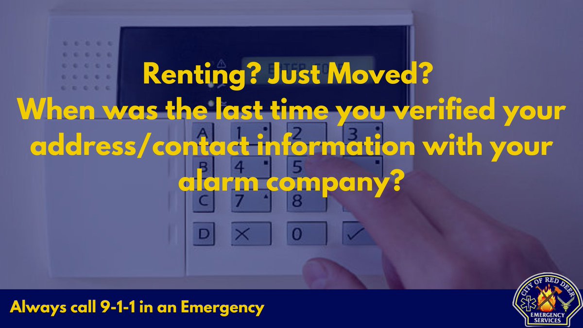 RedDeer911's tweet image. We receive a lot of calls from alarm companies. Some addresses provided are incomplete with contact information from previous residents / owners.  This incomplete information can delay an emergency response. Contact your alarm company today. #WhereAreYouWednesday
