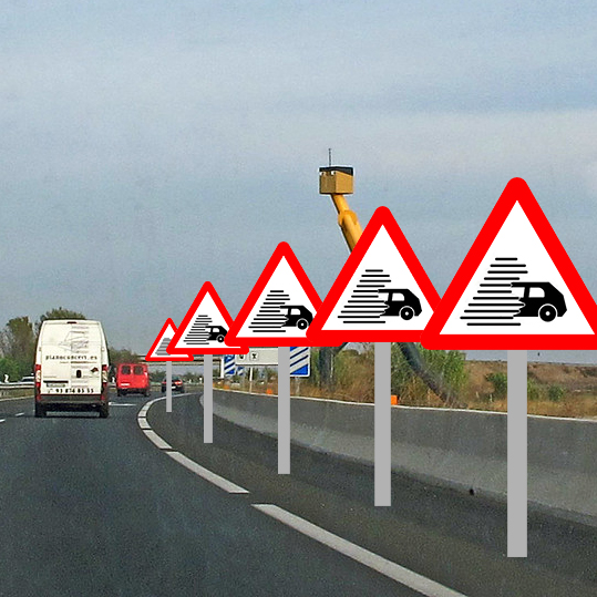 postudelleida's tweet photo. #PostuNews: La DGT prepara nous senyals de trànsit pel 2023 com aquest de "falta de visibilitat". Si a les carreteres de #Ponent han de posar totes les que caldrien, n'hi haurà més que pegatines d'Ara Lleida. https://t.co/dwsZHYIJoB