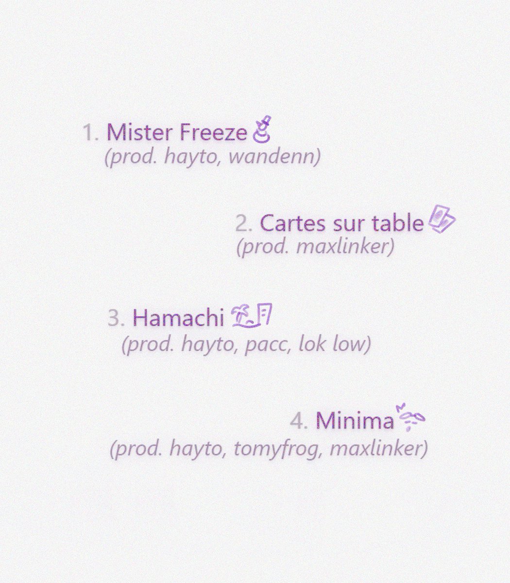 maxlinker44's tweet photo. 'FPVT.' 25.11.2022 - TRACKLIST 💾💜

rt! rt! rt! 🥳 https://t.co/jFPr2zHd9o