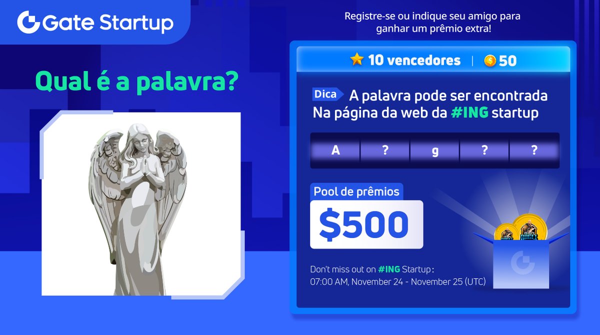 Gate.io #Startup $ING: Adivinhe a palavra para compartilhar $ 500 em recompensas👇

✅Siga <a href="/Gateio_Startup/">Gate.io Startup is now Gate Launch</a> &amp; @InfinityAngelio
✅Marcar 3 amigos
✅ Envie respostas no Gleam 👇
gleam.io/3Rtc1/adivinhe…

#gateiostartup