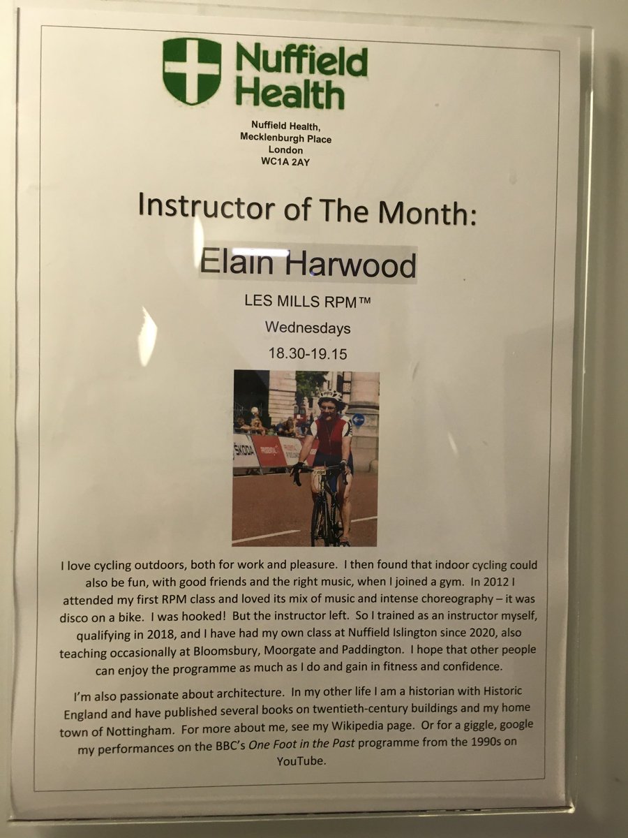Instructor of the Month at Nuffield Bloomsbury- don’t all laugh at once