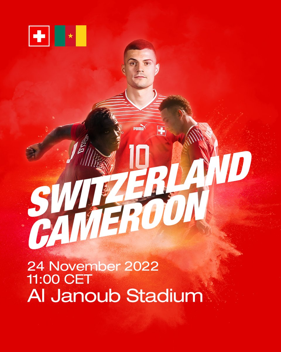 nati_sfv_asf's tweet photo. World Cup 2022, here we go! 💪

🇨🇭🆚 🇨🇲
🕚 11:00 CET
📺 SRF 2, RTS 2, RSI La 2

#natimiteuch #lanatiavecvous #lanaticonvoi https://t.co/PMib3TESsq