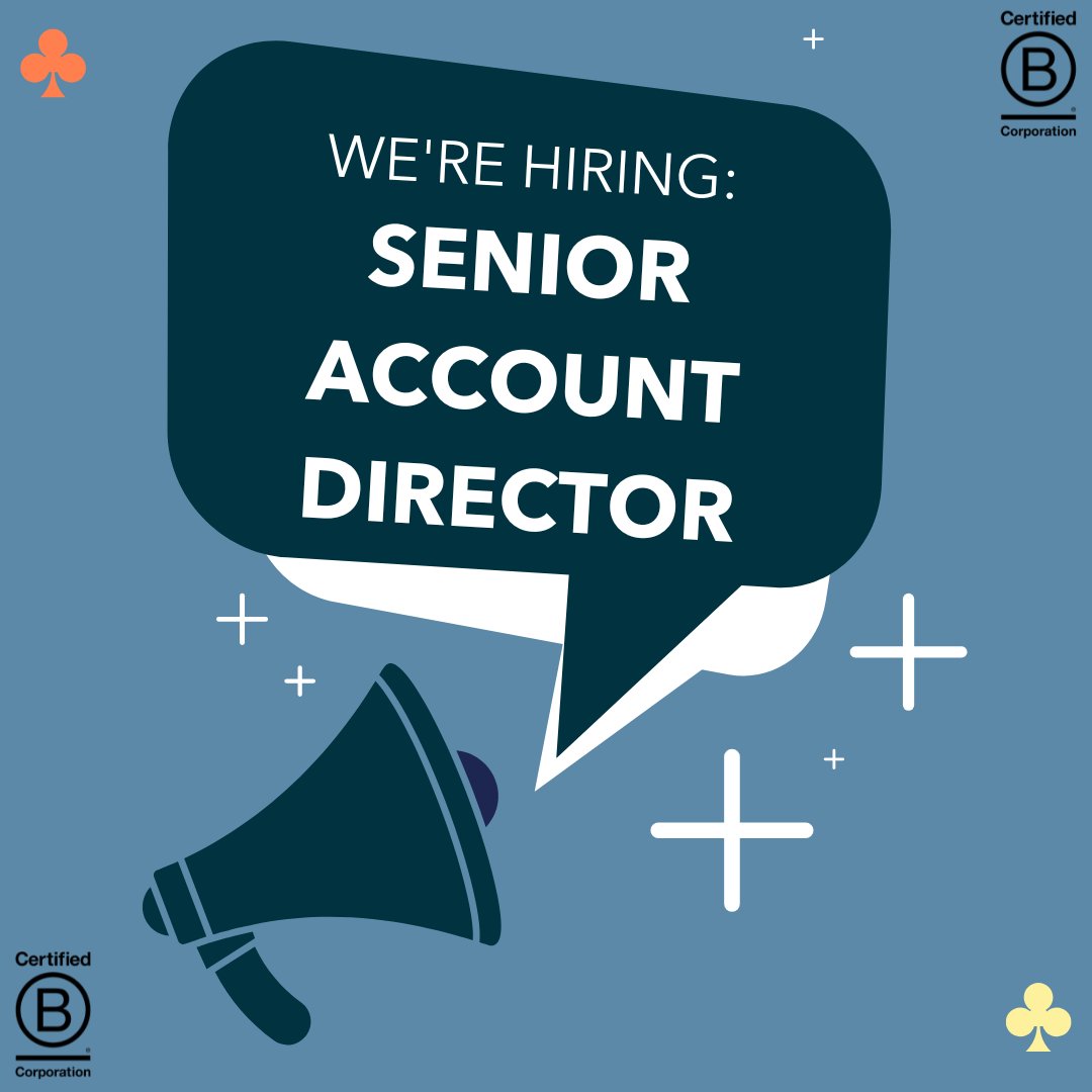 Wild West (@wildwestcomms) on Twitter photo We're hiring for a Senior Account Director to lead our team in 2023!
Sound like you or someone you know? Get in touch: hello@wildcard.co.uk We're hiring for a Senior Account Director to lead our team in 2023!
Sound like you or someone you know? Get in touch: hello@wildcard.co.uk