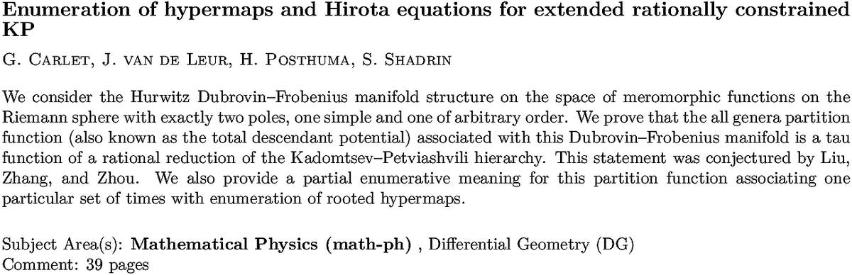math-ph Mathematical Physics arXiv submissions tweet media
