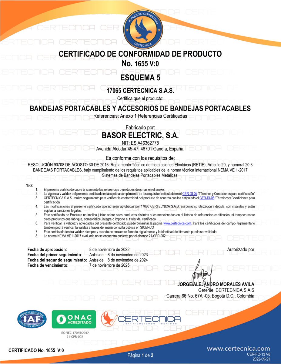BasorElectric's tweet image. 📣 @BasorElectric continúa su expansión en el mercado Latinoamericano
👉  Nuestras bandejas han recibido el certificado oficial 𝗥𝗘𝗧𝗜𝗘 para su comercialización en Colombia.

#Basor #CableTraySpecialist #Retie #LATAM #Latinoamerica #Colombia #Bandejas #Portacables