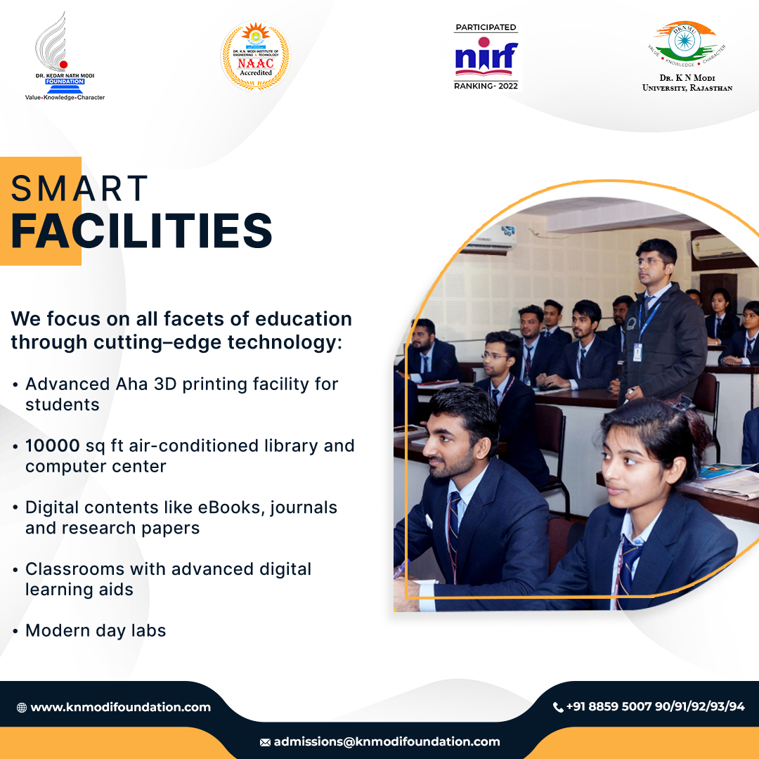 KNMFoundation's tweet photo. In itself, the infrastructure of the Dr. K. N. Modi Foundation is a work of art. Using the latest technologies, we strive to achieve excellence in all facets of education. There are a number of smart facilities designed to nurture each student's artistic and creative horizons. https://t.co/EkLPF9BIKR