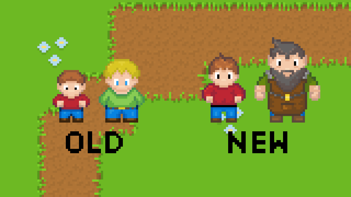 DubniumGames's tweet photo. My first #indiedevhour for a while. This week I am showing off some reworked sprites for the player and the shop keeper/blacksmith for #leafvale.
I'm pretty pleased with these new sprites😁
#gamedev #indiedev #indiegames #GameMaker #pixelart https://t.co/hoClUWSj0S