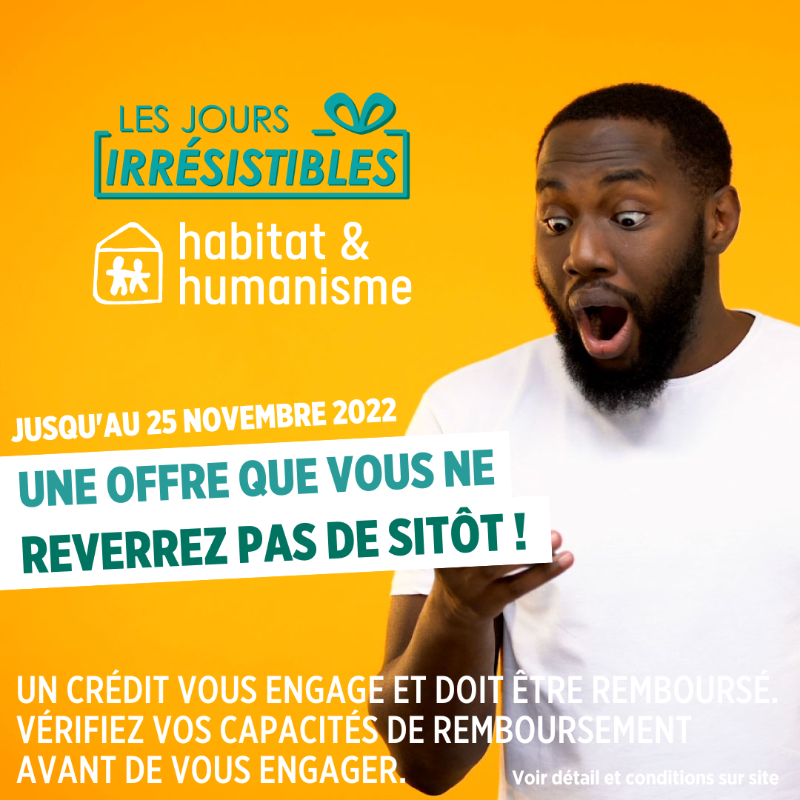 ca_centrest's tweet photo. 🎁🕐 JOURS IRRESISTIBLES ! Profitez d'un taux préférentiel pour réaliser tous vos projets ! ➕ Pour chaque prêt personnel souscrit par un client sociétaire, nous reversons 5€ à l'association @HabitatetHumani (conditions sur site) !