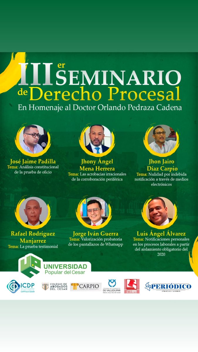 Ya te puedes inscribir para participar en el III seminario de Derecho Procesal. forms.gle/qcJ4nQDuhiDb83…