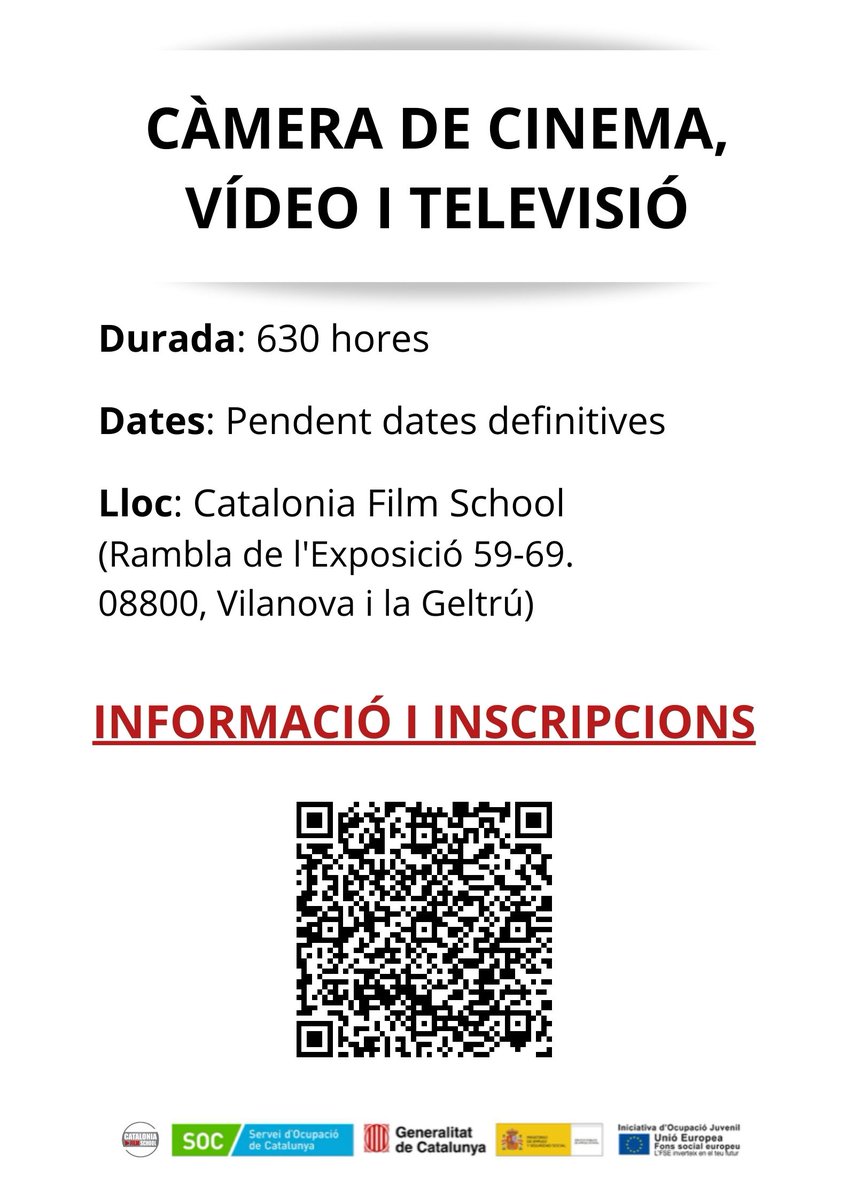 CatfasSchool's tweet photo. 📡📡📡
Ep!!! Connecta l'antena perquè ja estan obertes les places d'inscripció als dos cursos de Certificat de Professionalitat 100% subvencionats!

Entra al codi QR que veuràs a les dues imatges, o bé al portal web de l'escola, i no et quedis sense la teva plaça! https://t.co/eIf36Uyqe6