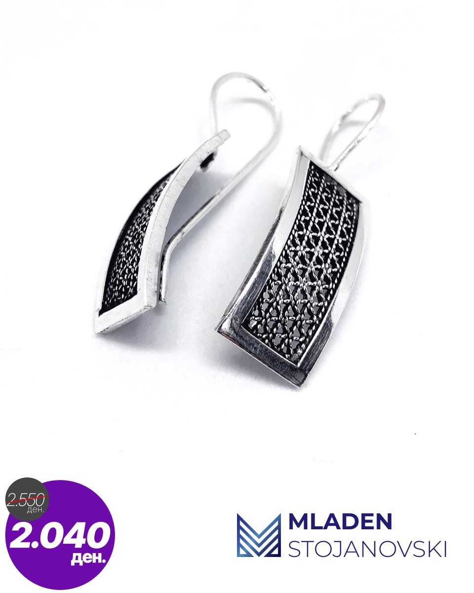 💥💎20 ПОПУСТ на Сребрени Филигрански Обетки.💎💥
Цена: 2.550 - 20% = 2.040 денари

Материјал: сребро 980/925
Обетки димензии: 12 mm - 23 mm x 10 mm

Достава низ цела Македонија + 150 денари.
Нарачки во порака или на 071 795 668.

mladenstojanovski.com/product/i-bloc… 
#filigreeearrings