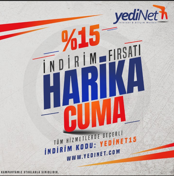 Harika Cuma Harika İndirim.✅
💨Harika fikirleriniz için tüm hizmetlerde indirim. YEDİNET15 kodu ile tüm hizmetler %15 indirimli. 🌐
#yedinet #windows #linux #teknoloji #cuma #eposta #hosting #güvenlik #ssl #system #yerli #indirim #vds #internettekieviniz #tier3 #kesintisizhizmet