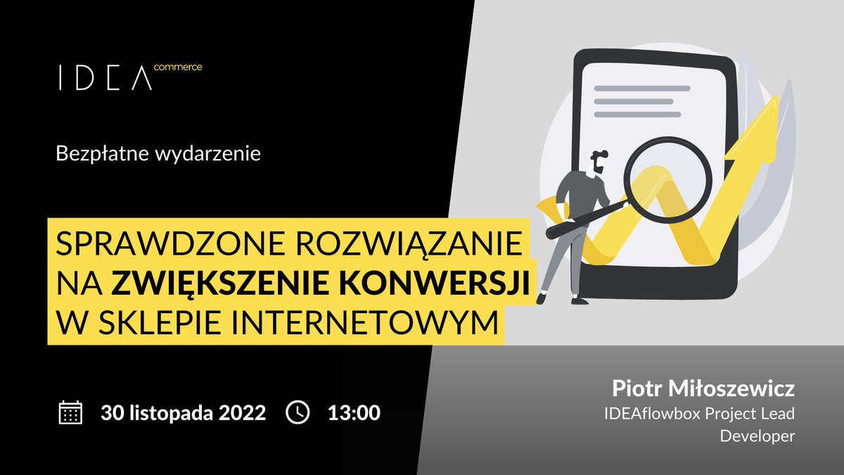 IdeaCommerceSA's tweet photo. Boom świąteczny przed nami! Martwisz się, że aktualna – kryzysowa sytuacja – nie pozostanie bez wpływu na liczbę zamówień, wartość koszyka?

Co zrobić, aby sprzedaż w Twoim sklepie internetowym nie tylko utrzymać, ale przede wszystkim ją zwiększyć? 📈

Dołącz do wydarzenia! https://t.co/RcApw1Li7a