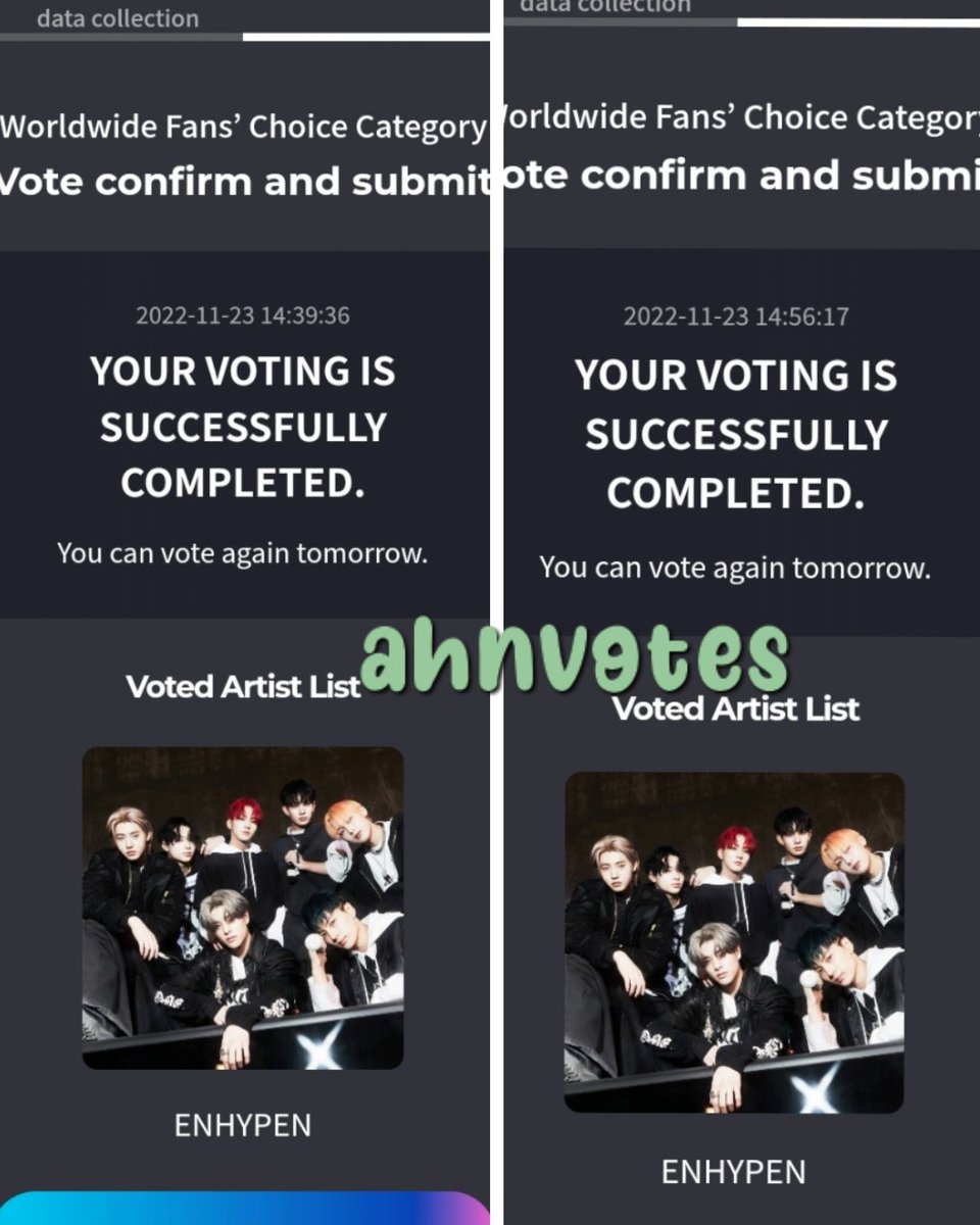 ahnvotes's tweet photo. CONGRATULATIONS! here's the 10 votes for enhypen 🫶🏻
#ahnproofs https://t.co/jC09I9foYw