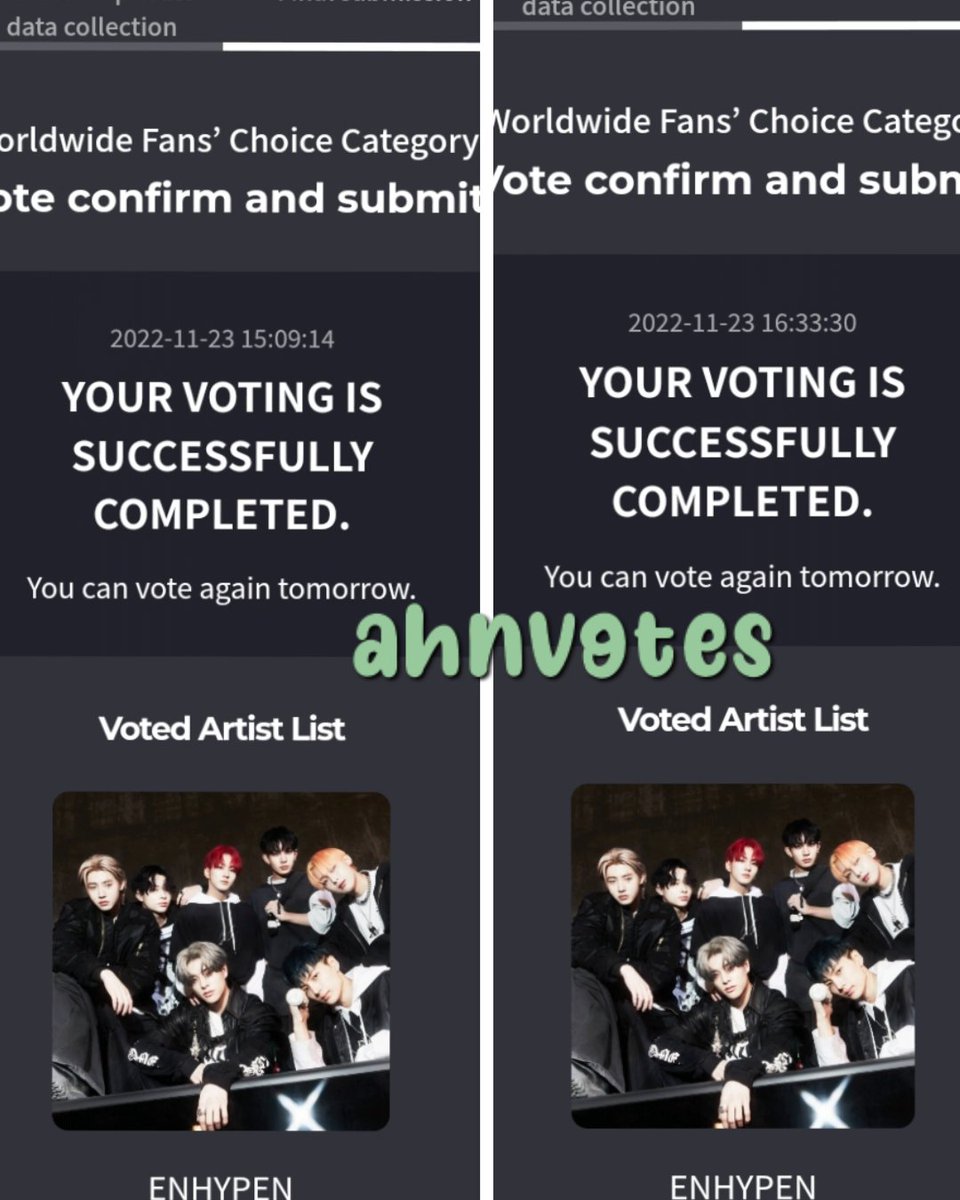 ahnvotes's tweet photo. CONGRATULATIONS! here's the 10 votes for enhypen 🫶🏻
#ahnproofs https://t.co/jC09I9foYw